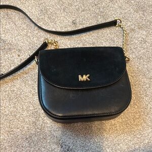 Michael Kors Black Crossbody Bag with Gold Accents